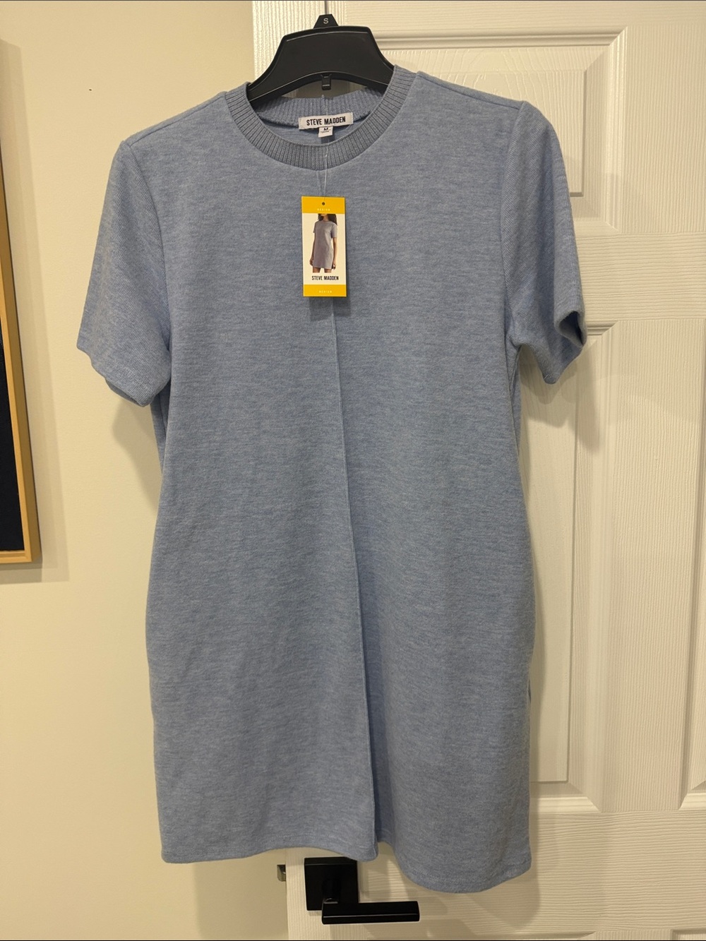 Steve Madden Heathered Blue Knit Sweater Dress NWT